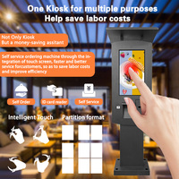 32 pulgadas al aire libre negro alto brillo IP65 impermeable pantalla táctil auto orden quiosco de pago con techo para restaurante y tienda