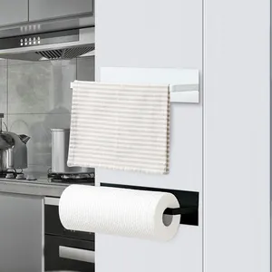 Полотенце для ванной комнаты, держатель под шкафом, бумажный, черный, кухонный магнитный держатель для салфеток