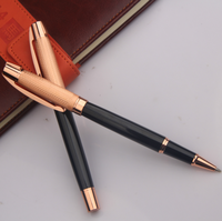 Stylo à bille en métal personnalisé de haute qualité avec une largeur d'écriture de 1,0 mm, stylo à bille personnalisé dans un coffret cadeau en cuir