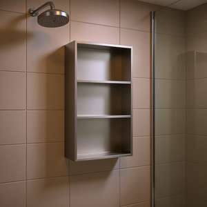 Nicho de Ducha de Acero Inoxidable 13 x 25 con Doble Estante, Níquel Cepillado, Estantes Empotrados para Baño - Product Image 2