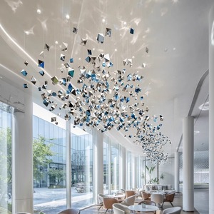 LIGHTOPS Arte creativo Piedra esmaltada Luces colgantes Proyecto grande Departamento personalizado Sala de recepción - Product Image 4