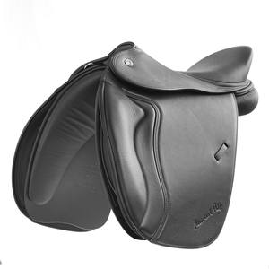 Premium Leder Dressursattel Frederik für Dressurwettbewerbe Fortgeschrittenes Training Reitschulen Schwarz Braun - Product Image 1