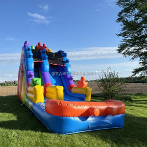 Tobogán Inflable Comercial con Bloques Modulares Creativos, Área de Escalada y Deslizamiento, Tobogán Acuático de Doble Carril con Soplador Huawei - Product Image 3