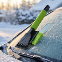 Brosse de nettoyage de voiture portable en ABS léger, balayette à neige et grattoir à glace pour l'hiver