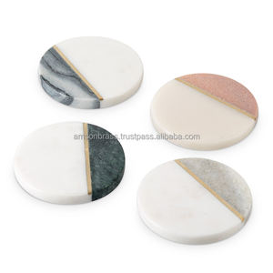 SOUS-VERRE EN BOIS DE MANGUE ET EN MARBRE DE HAUTE QUALITÉ TASSE À CAFÉ TASSE À THÉ BOISSON SOUS-VERRE EN MARBRE DE LUXE DE HAUTE QUALITÉ - Product Image 4