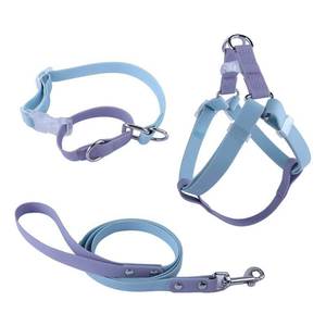 Harnais pour chien personnalisé avec blocs de couleur, en PVC/Nylon de luxe, écologique, imperméable, confortable, sangle réglable, fournitures pour animaux de compagnie en gros - Product Image 2