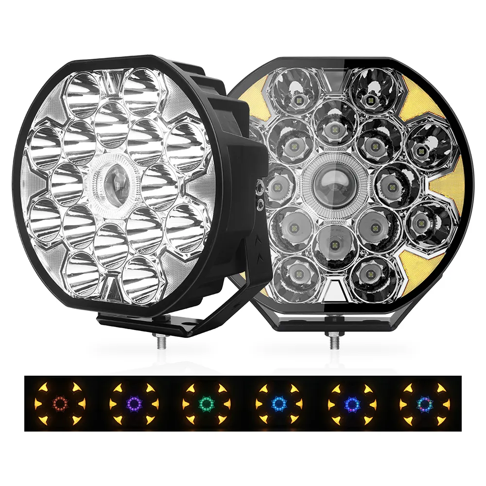 ECE R10 9 인치 84W 가있는 고출력 헤일로 DRL LED 주행 등