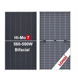 Longi panel surya Bifacial 7 560w Hi-Mo 560w 570w 580w 590 watt surya Himo modul PV 7
