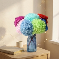 Bunga Hydrangea Awet Romantis Grosir, Bunga Kering Real Touch untuk Dekorasi Pernikahan, Natal & Thanksgiving, Rangkaian Vas