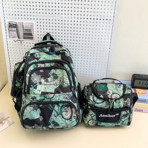 Teenager School Bag Primary Middle High School Students <b>Backpack</b> Lunch Bag Pencil Bag 3 Pieces Set <b>Backpack</b> - Product Image 3