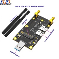 Konektor USB 3.0 NGFF M.2 B Key Adaptor Modem Nirkabel 2 Slot Kartu Nano SIM dengan Antena Ganda untuk Modul 5G 4G LTE WWAN