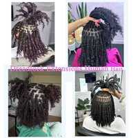 Extensions de Locs Micro-Bouclées Inter 'Boho' 100% Cheveux Humains Non Traités, avec Pointes Bouclées, Idéales pour le Drop Shipping