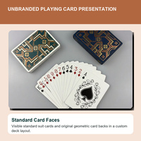 Jeu de cartes bleu et or, mallette de poker, coins arrondis, papier écologique durable, avec étui de protection, boîte personnalisée à rabat arrière
