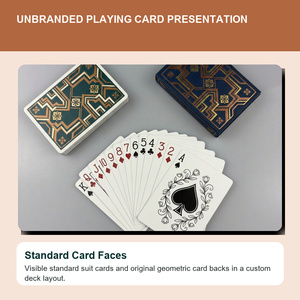 Jeu de cartes bleu et or, mallette de poker, coins arrondis, papier écologique durable, avec étui de protection, boîte personnalisée à rabat arrière - Product Image 3