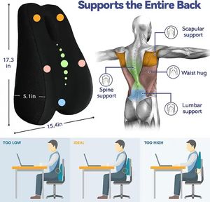 Almohada de soporte Lumbar para la espalda, almohada Lumbar de espuma viscoelástica refrescante para aliviar el dolor de espalda, almohada ergonómica de soporte para la espalda - Product Image 3