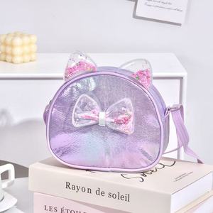 Túi đeo chéo vai hình tai mèo dễ thương chất liệu PU, khóa kéo, dây đeo đơn, dành cho bé gái, nhỏ gọn, lót polyester, giảm tải trọng, quà tặng - Product Image 3