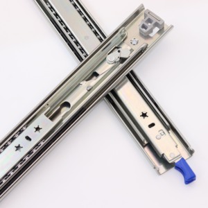 53 mm Schwerlast 80Kg Möbelbeschlag 3-fach Vollauszug Kugelgelagerte Schubladenschienen mit Verriegelung - Product Image 5