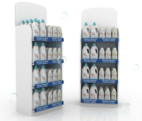 Support d'affichage en carton ondulé pliable écologique personnalisé pour cosmétiques, parfums, soins de la peau pour bébés, 3 étagères, autoportant