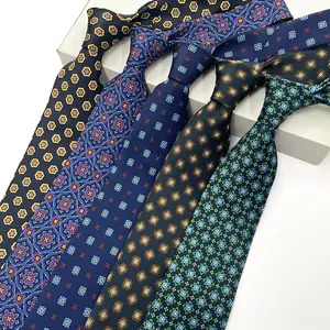 Design de mode populaire impression de chiffres gravatas atacado cravate impression personnalisée cravate par uomo polyester cravate pour hommes