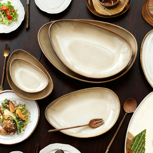 <span class=keywords><strong>Assiette</strong></span> à dîner en céramique de <span class=keywords><strong>forme</strong></span> irrégulière personnalisée, design <span class=keywords><strong>galet</strong></span>, <span class=keywords><strong>assiette</strong></span> à servir pour pâtes, desserts, salades, steaks - Product Image 2