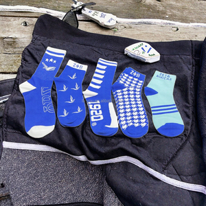Chaussettes Zeta Phi Beta en coton jacquard bleu et blanc, respirantes, décontractées, pour usage quotidien, pour adultes, universitaires, chaussettes d'été - Product Image 3