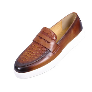 Mocassins pour hommes en cuir véritable, bout rond, semelle extérieure en caoutchouc, semelle intermédiaire en EVA, confortables, toutes saisons, chaussures bateau - Product Image 5