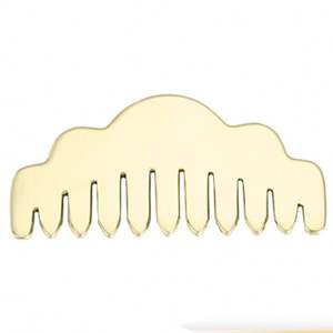 Commercio all'ingrosso di tessuto metallico terapia Gua Sha pettine in ottone pettine in rame raschiatura pettine per capelli cuoio capelluto massaggiatore per capelli meridiano - Product Image 2