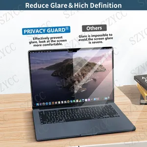 Pelindung layar Privasi 360 derajat, lapisan Anti intip Filter privasi Laptop yang dapat dilepas untuk Macbook Air 15.3 inci