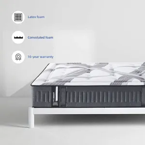 Materasso in schiuma di lattice naturale a molle insacchettate king size per la casa in una scatola vendita online