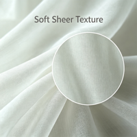 Voile tissé léger 100 % polyester blanc transparent 25 GSM 110 pouces de large pour rideaux de fenêtre et décoration intérieure