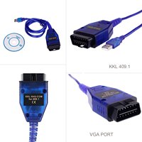 Escáner Automotriz Compatible con Audi VW SEAT Volkswagen VIMVIP VAG-COM KKL 409.1 OBD2 Cable USB