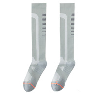 Chaussettes de sport unisexes à logo personnalisé, respirantes, en maille, hauteur genou, avec bout sans couture et semelle en tissu éponge, à compression