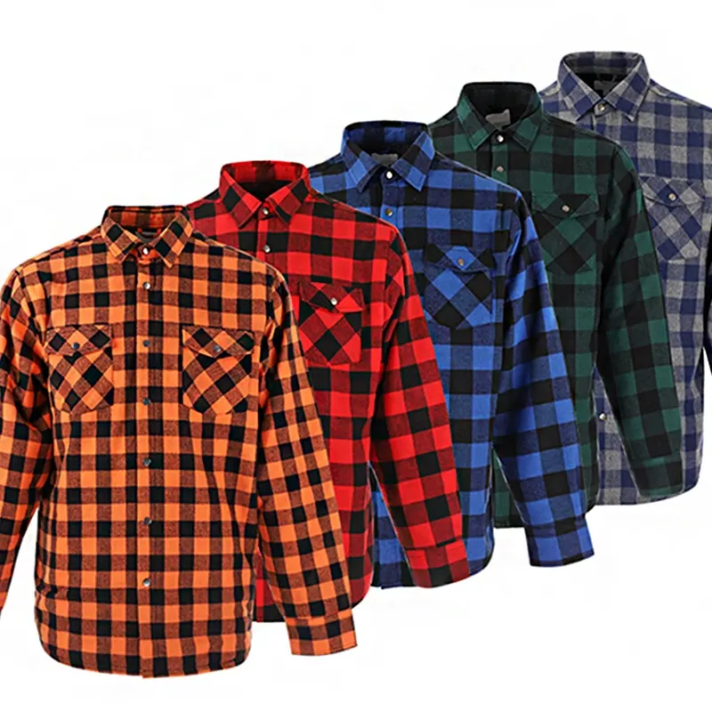China Manufacturer Turn-down Flannel Collar Men autumn Winter Plaid Casual Style 2021Unisex Red Plaid Shirt Men's Long Sleeve