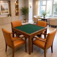 Meubles d'hôpital, table de jeu/de cartes carrée en bois massif avec plateau en feutre vert pour les centres de soins aux personnes âgées