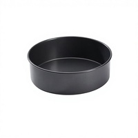 Loyang Kue Bulat Baja Karbon Anti Lengket Berlapis PTFE 18cm Komersial, Aman untuk Oven 230C, Panas Merata