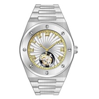 Montres de luxe pour hommes, personnalisées, avec un dôme en verre en acier inoxydable, 40 mm, tourbillon, pour la plongée