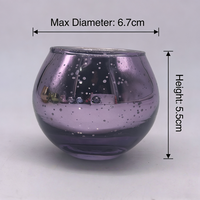 Vase en verre argenté en gros, forme globe, boule ronde, pot multicolore pour centre de table, décoration maison et mariage