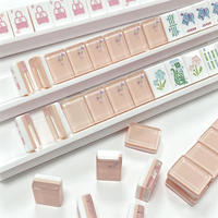 Jeu de Mahjong de Luxe 160 Pièces en Acrylique Rose Papillon Cristal, Gravé à la Main, 3 Couches, pour 4 Joueurs, Poker & Divertissement