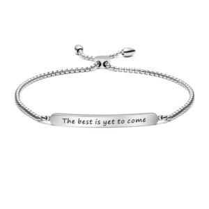 Joycuff สร้อยข้อมือแฟชั่นสเตนเลส316L,สร้อยข้อมือปรับได้แนวยาวสร้างแรงบันดาลใจสำหรับผู้ชายและผู้หญิง - Product Image 4