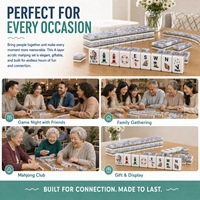 Jeu de Mahjong de Luxe 160 Tuiles en Acrylique Bleu, Motif Océan et Sirène, pour Divertissement Familial et Réunions à la Maison