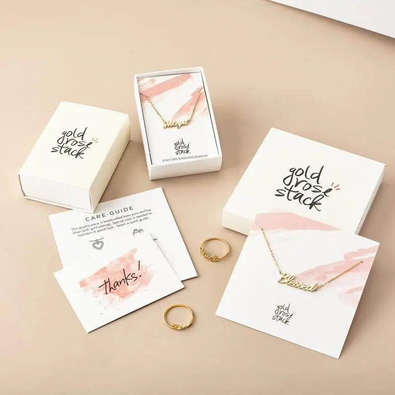 Biodegradable Custom Earring Cards For Jewelry Display Packaging Holder With Necklace Display Backs Paper Cards