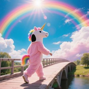 Plush <b>Unicorn</b> Mascot <b>Costume</b> OEM Custom Design <b>Adult</b> Unisex Cloth Material Personalized Party Use - Product Image 1