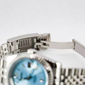 Reloj Automático de Lujo para Hombre, Correa de Acero Inoxidable, Cristal de Zafiro, Esfera Luminosa, Resistente al Agua 5 Bar, Color Azul Claro - Product Image 6