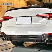 Kits de carrosserie Junyo, pare-chocs arrière, pièces et accessoires automobiles pour Audi A4 2017-2019, mise à niveau vers Rs4, matériau PP, noir argenté