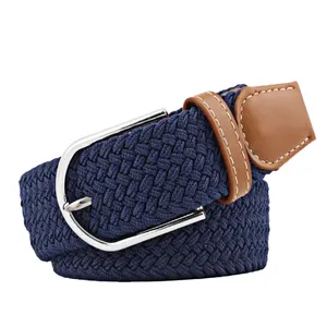 Elastic Belts Men The Most Popular High Quality Custom Fabric Belt Casual Braided Elastic Canvas Mens Belts With Buckles Braided Belts