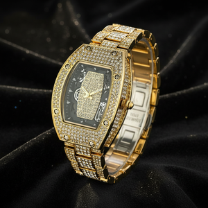 Montre-bracelet <span class=keywords><strong>de</strong></span> <span class=keywords><strong>luxe</strong></span> décontractée pour homme avec diamants, montre à quartz tendance, montre à quartz pour homme, montre en moissanite, vente chaude - Product Image 1