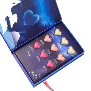 Çikolata ambalaj hediye kutuları boş çikolata kutuları gıda bölücü ile lüks özelleştirilmiş şeker kutusu Diy OEM karton geri dönüştürülebilir