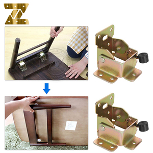 90&deg; <strong>Foldable</strong> Self-Locking Folding Hinge Heavy Duty Adjustable <strong>Table</strong> <strong>Leg</strong> Bracket for Chair Bed Furniture - Product Image 4