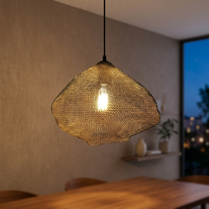 Lámpara Colgante de Hierro Negra en Forma de Tambor, Bombilla LED E27 2700K Blanco Cálido, Tamaño Grande para Techo de Sala de Estar - Product Image 2