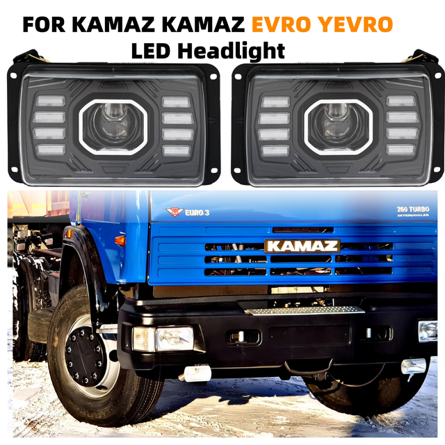 Factory Wholesale Projector 400% Brighter Led Headlights for for KAMAZ EVRO YEVRO Russian Trucks